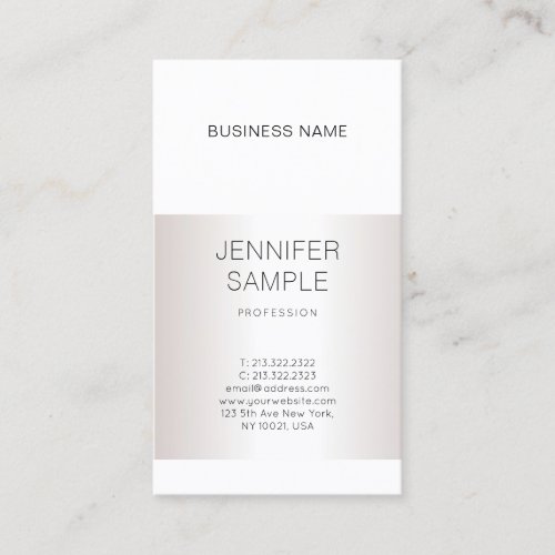 Modern Elegant Silver Design Professional Plain Business Card