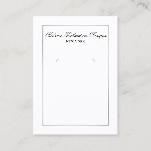 Modern Elegant Silver Frame Earring Display Card