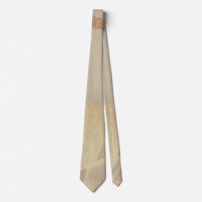 Modern Elegant Silver Gold Groomsmen Neck Tie (Front)