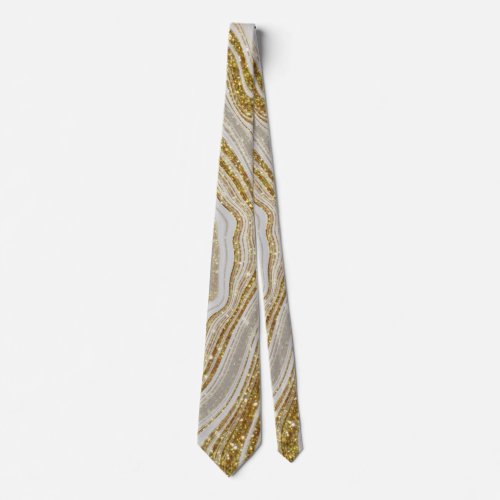 Modern Elegant Silver Gold WeddingBusiness Neck Tie