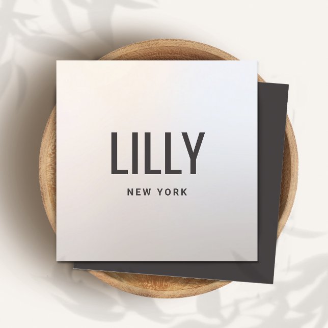 Modern Elegant  Silver Gray  Square Business Card (Creator Uploaded)