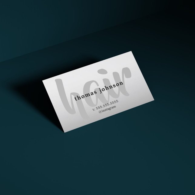 Modern Elegant Silver Grey White Hair Stylist Business Card (Creator Uploaded)