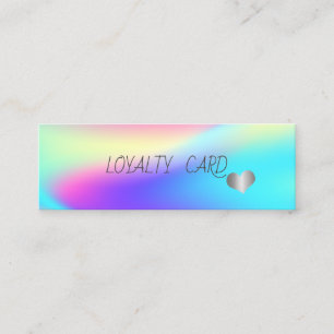 Modern Elegant Silver Hearts,Ombre Holographic Loyalty Card