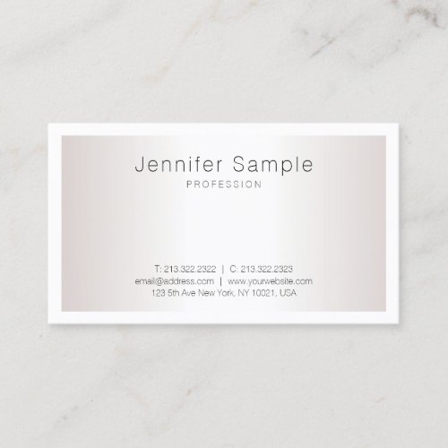 Modern Elegant Silver Look Clean Design Salon Business Card