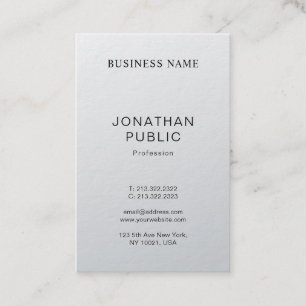 Modern Elegant Silver Look Design Plain Trendy Business Card