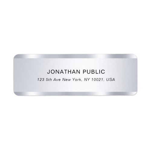 Modern Elegant Silver Look Template Professional Label