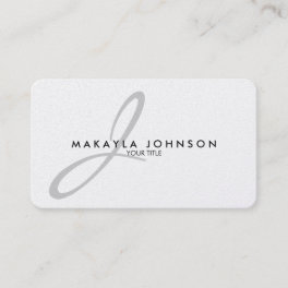 Modern & Elegant Silver Monogram Professional Business Card
