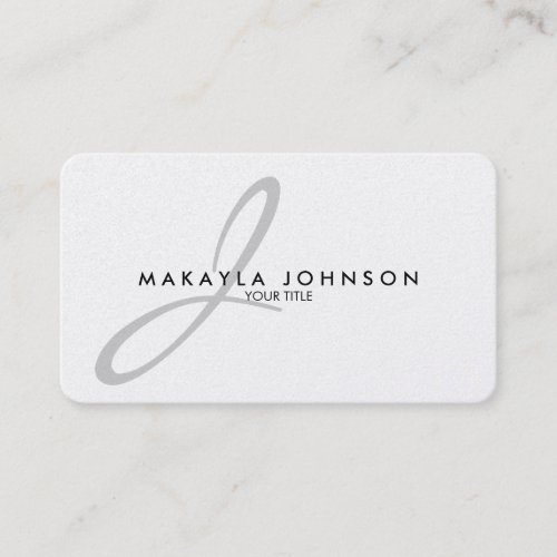 Modern  Elegant Silver Monogram Professional Business Card