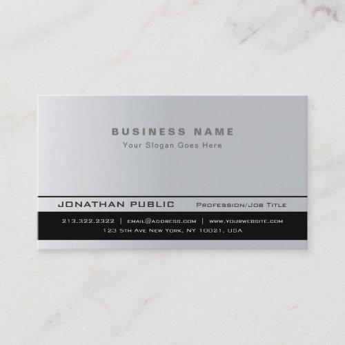 Modern Elegant Silver Signature UV Matte Luxe Business Card