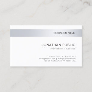 Modern Elegant Silver Simple Template Corporate Business Card