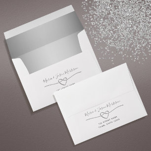 Modern Elegant Silver Wedding Envelope