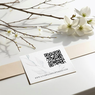 Modern Elegant Silver Winter Leaves Watercolor Enclosure Card