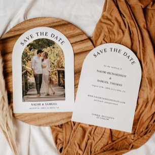 Modern Elegant Simple Arch Wedding Save The Date