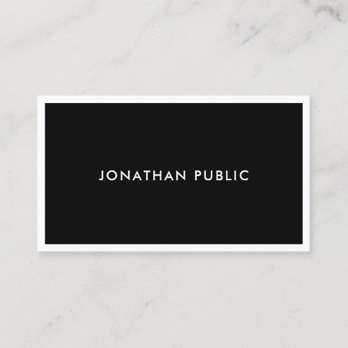 Modern Elegant Simple Black And White Template Business Card