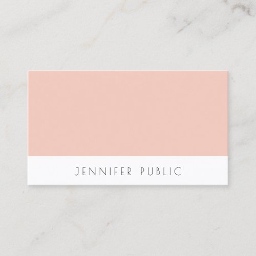 Modern Elegant Simple Blush Pink White Template Business Card