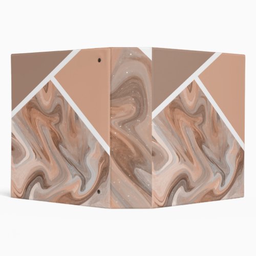 Modern Elegant Simple Brown Abstract 3 Ring Binder
