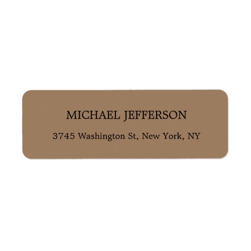 Modern Elegant Simple Brown Label