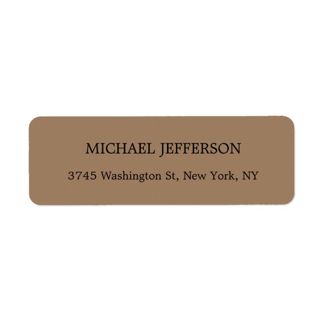 Modern Elegant Simple Brown Label (Front)