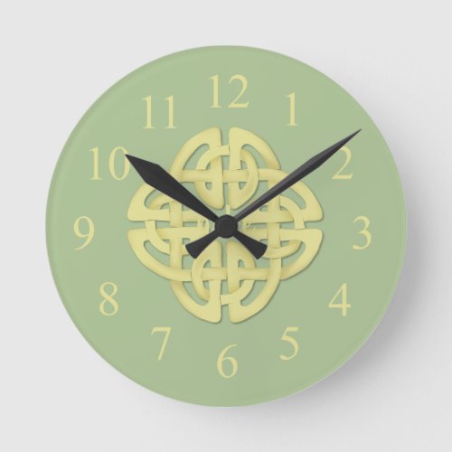 Modern Elegant Simple Celtic Minimalist Art Design Round Clock