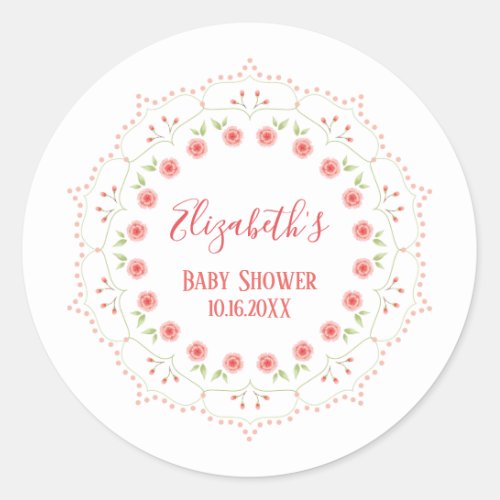 Modern Elegant Simple Chic Blush Pink Mandala Classic Round Sticker