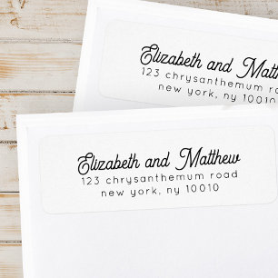 Modern Elegant Simple Chic Wedding Return Address Label