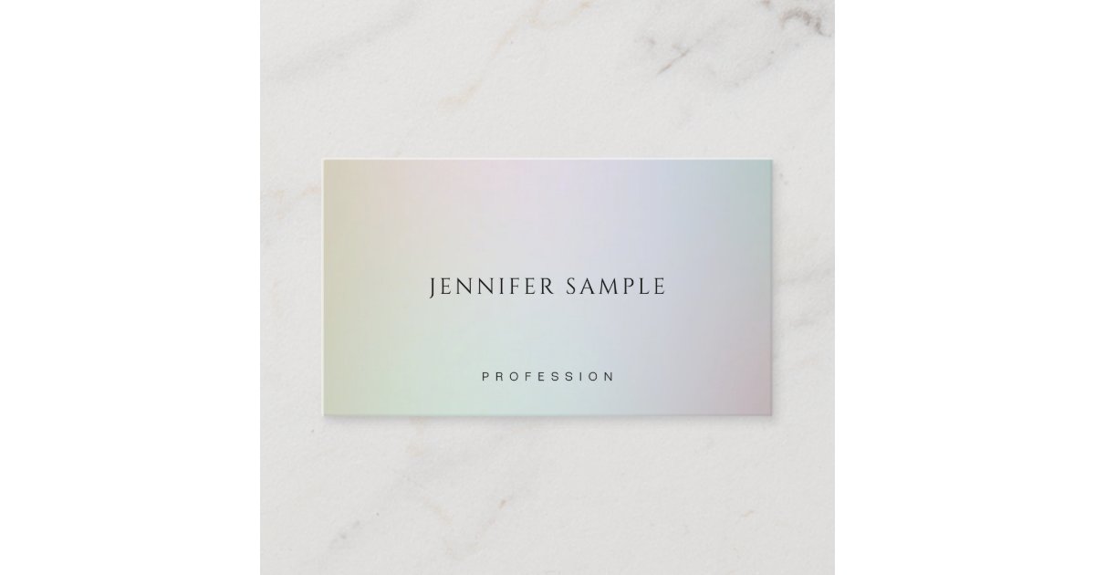 Modern Elegant Simple Colorful Plain Professional Business Card | Zazzle