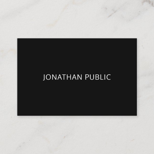 Modern Elegant Simple Design Black White Template Business Card (Front)