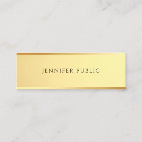 Modern Elegant Simple Design Glamour Gold Template Mini Business Card