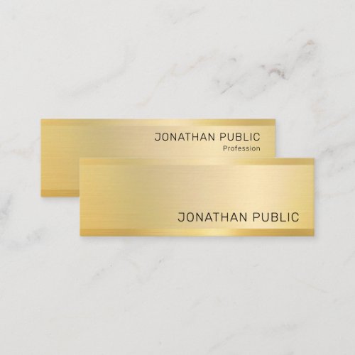 Modern Elegant Simple Design Gold Look Template Mini Business Card