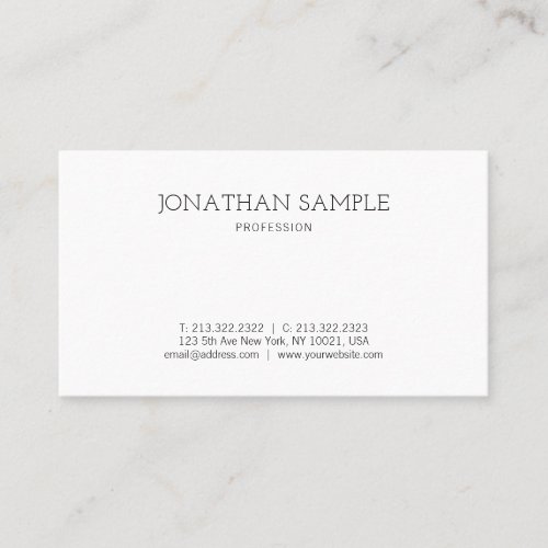 Modern Elegant Simple Design Professional Plain Business Card
