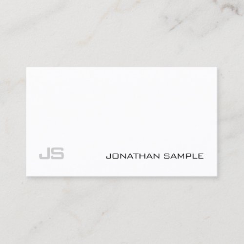 Modern Elegant Simple Design White Plain Trendy Business Card