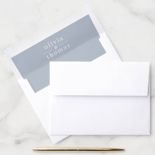 Modern Elegant Simple Dusty Blue Envelope Liner