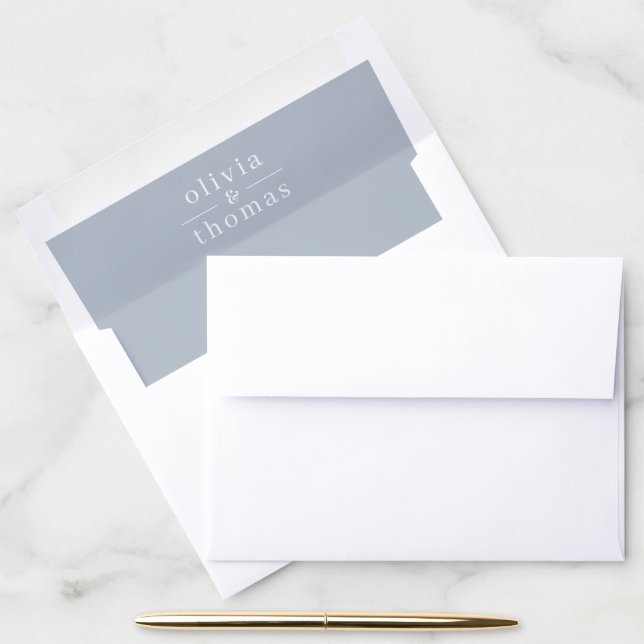 Modern Elegant Simple Dusty Blue  Envelope Liner (Desk)