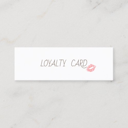 Modern Elegant Simple Glitter Lips White Loyalty Card