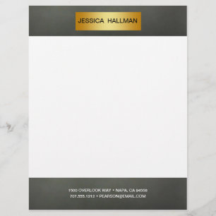 Modern Elegant Simple Gold Bar Letterhead