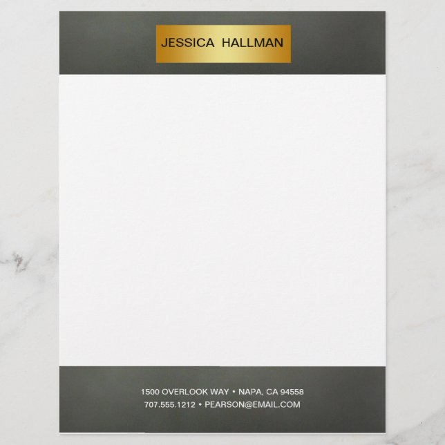 Modern Elegant Simple Gold Bar Letterhead (Front)