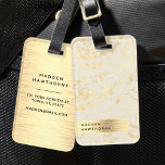 Modern Elegant Simple Gold Brushed Metal Foil Luggage Tag<br><div class="desc">Modern Elegant Simple Faux Gold Brushed Metal Foil Business Luggage Tag. Elegant Minimalist sans serif typography design.</div>