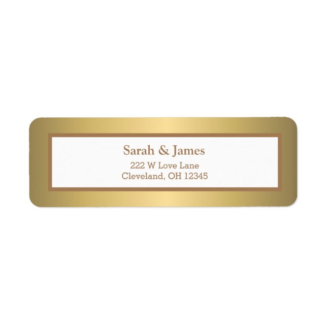 Modern Elegant Simple Gold Color Design  Label (Front)