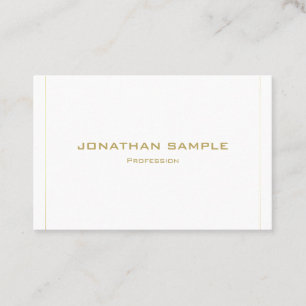 Modern Elegant Simple Gold Striped Professional Business Card
