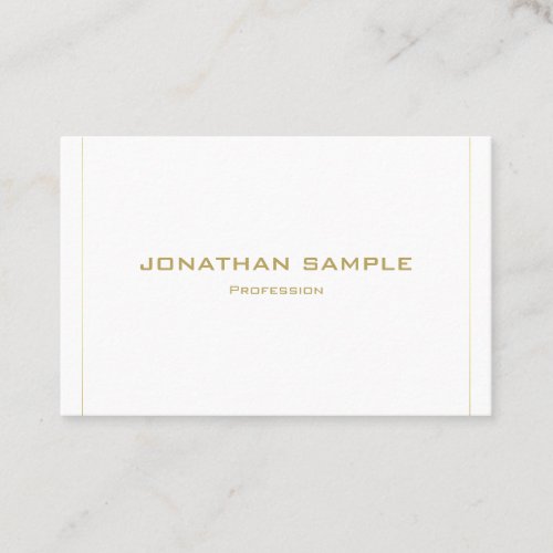 Modern Elegant Simple Gold Striped Professional Business Card