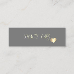 Modern Elegant Simple Gray,Gold Hearts Loyalty Card