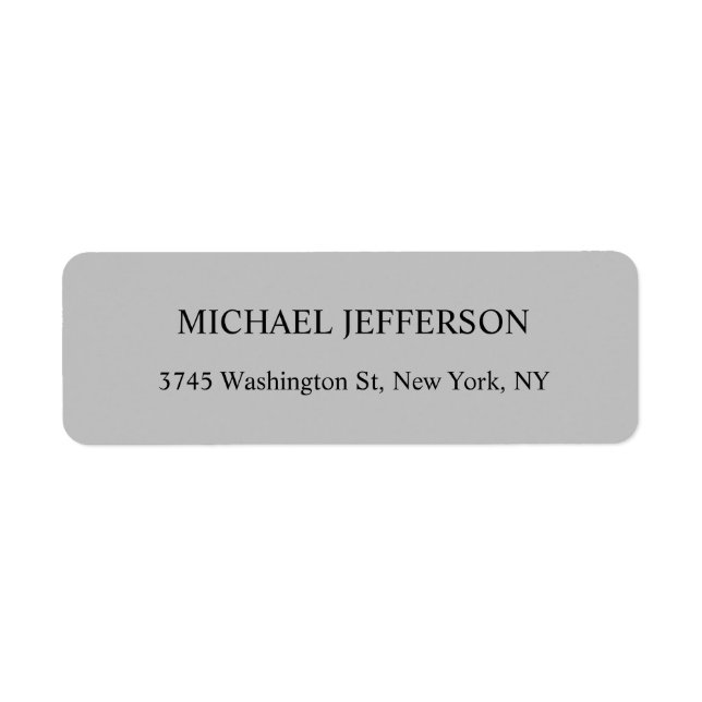 Modern Elegant Simple Grey Minimalist Label (Front)