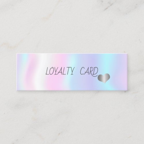 Modern Elegant Simple HeartsHolographic Loyalty Card