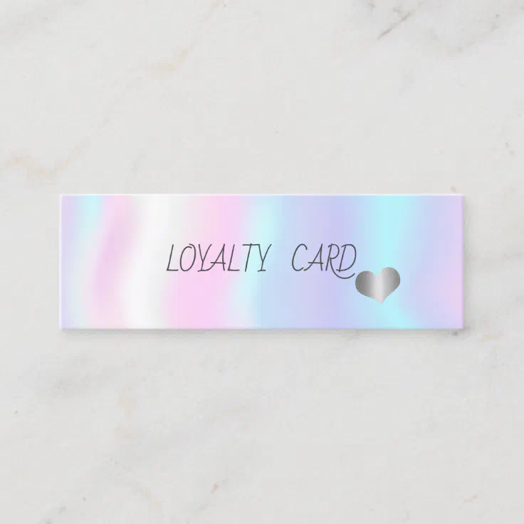 Modern Elegant Simple Hearts,Holographic Loyalty Card | Zazzle