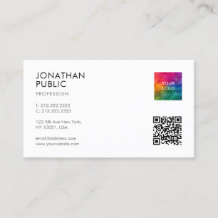 Modern Elegant Simple Logo QR Code Professional Business Card