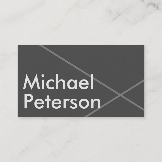 Modern Elegant Simple Minimal Trendy Classy Gray Business Card (Front)