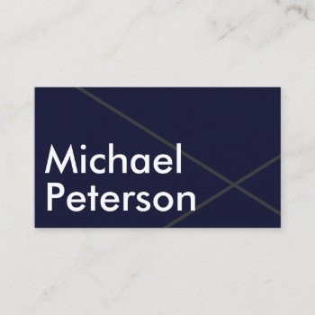 Modern Elegant Simple Minimal Trendy Classy Navy Business Card by MG_BusinessCards at Zazzle