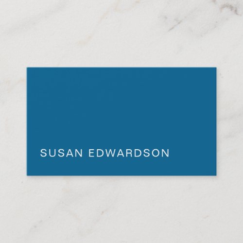 Modern elegant simple minimalist blue professional business card