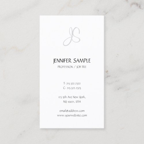 Modern Elegant Simple Monogram Template Luxury Top Business Card