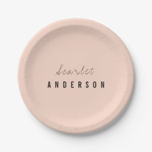 Modern elegant simple pastel  paper plates